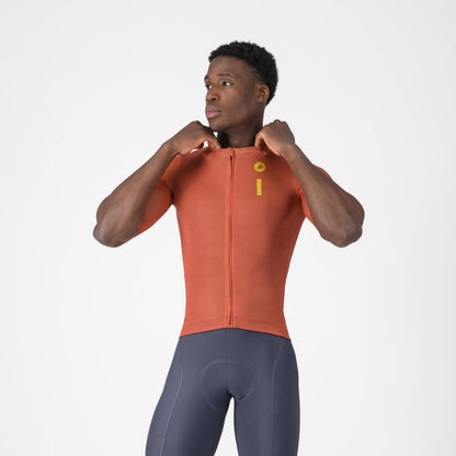 Maglia CASTELLI DRITTONE LOGO Maniche Corte Paprika