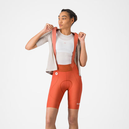 Pantaloncino con Bretelle CASTELLI ESPRESSO 2 W DT Donna Paprika