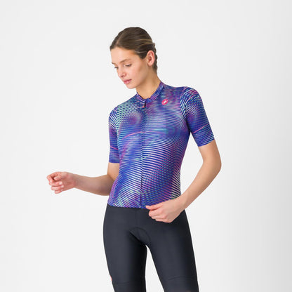 Maglia CASTELLI COSMIC VORTEX Donna Maniche Corte Viola
