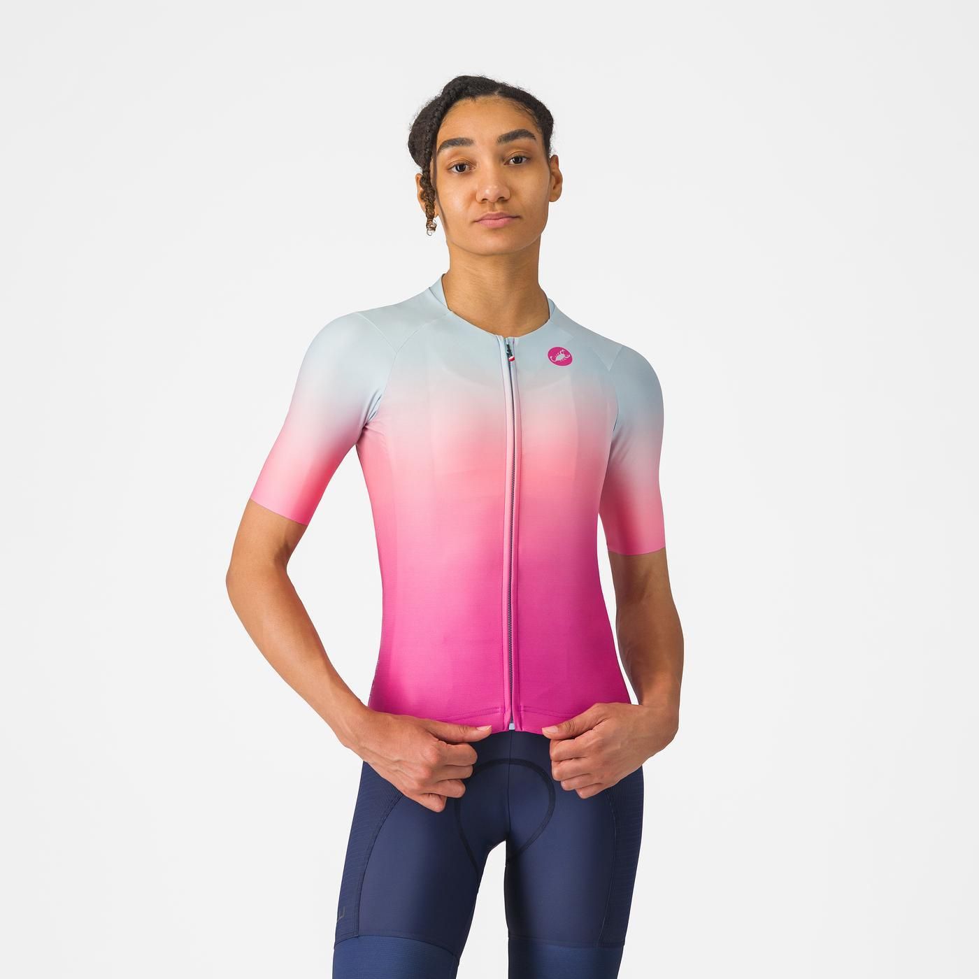 Maglia CASTELLI UPF donna a manica corta rosa