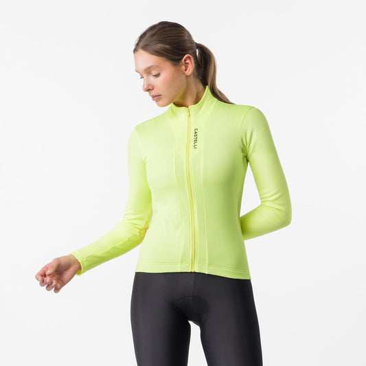Maglia CASTELLI SINERGIA 3 FZ a maniche lunghe da donna gialla