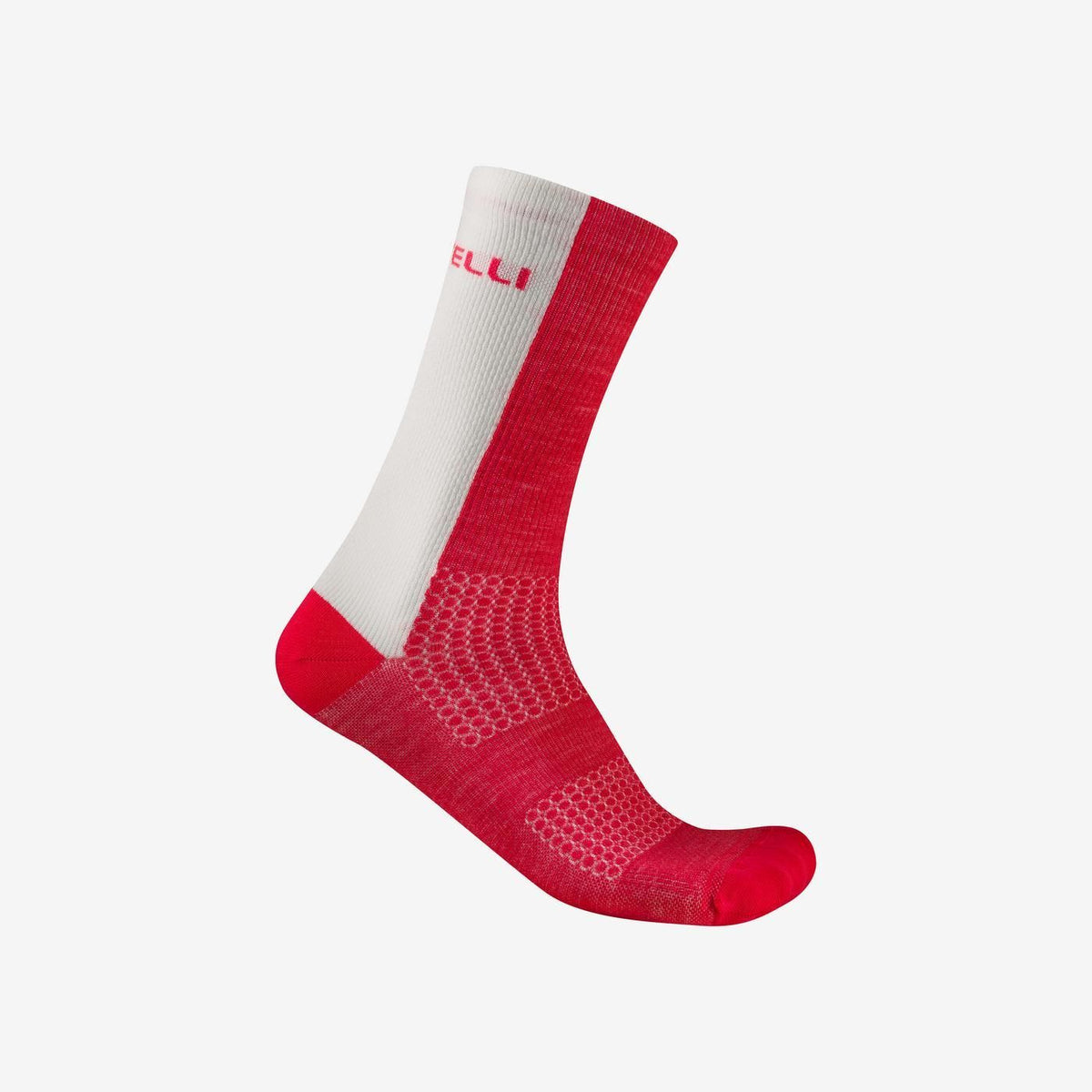 Calzini CASTELLI CASTELLI LOGO 18 MERINO Rosso/Bianco