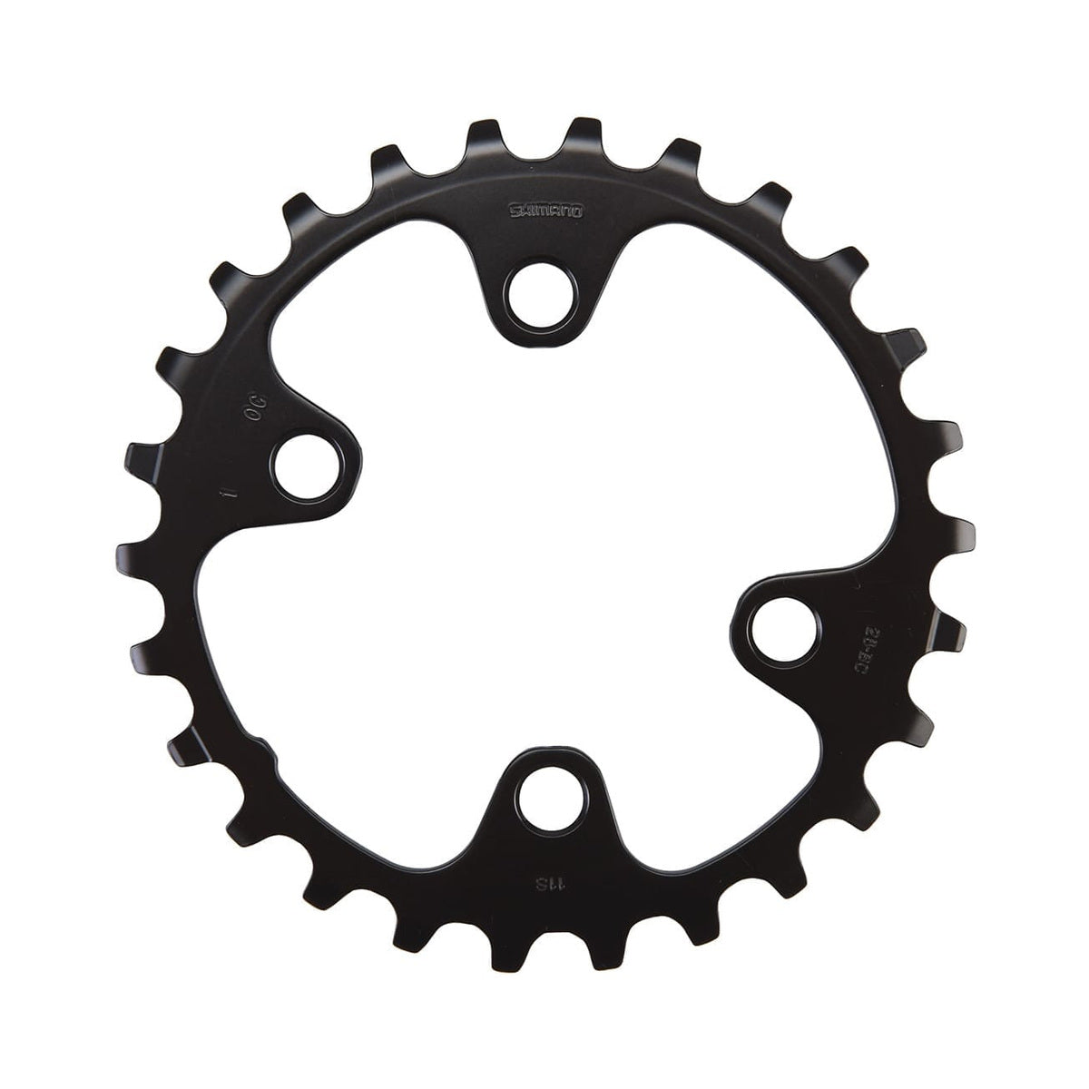 Corona interna SHIMANO SLX M7000 11 velocità, doppia, 4 fori, 64 mm — vista della corona su sfondo bianco