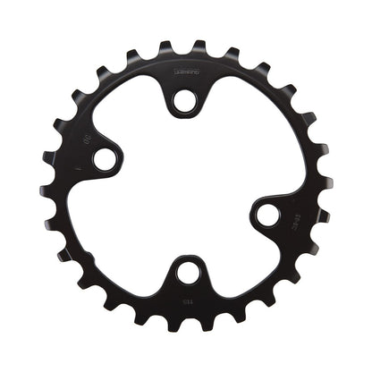 Corona interna SHIMANO SLX M7000 11 velocità, doppia, 4 fori, 64 mm — vista della corona su sfondo bianco