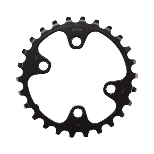 Corona interna SHIMANO SLX M7000 11 velocità, doppia, 4 fori, 64 mm — vista della corona su sfondo bianco