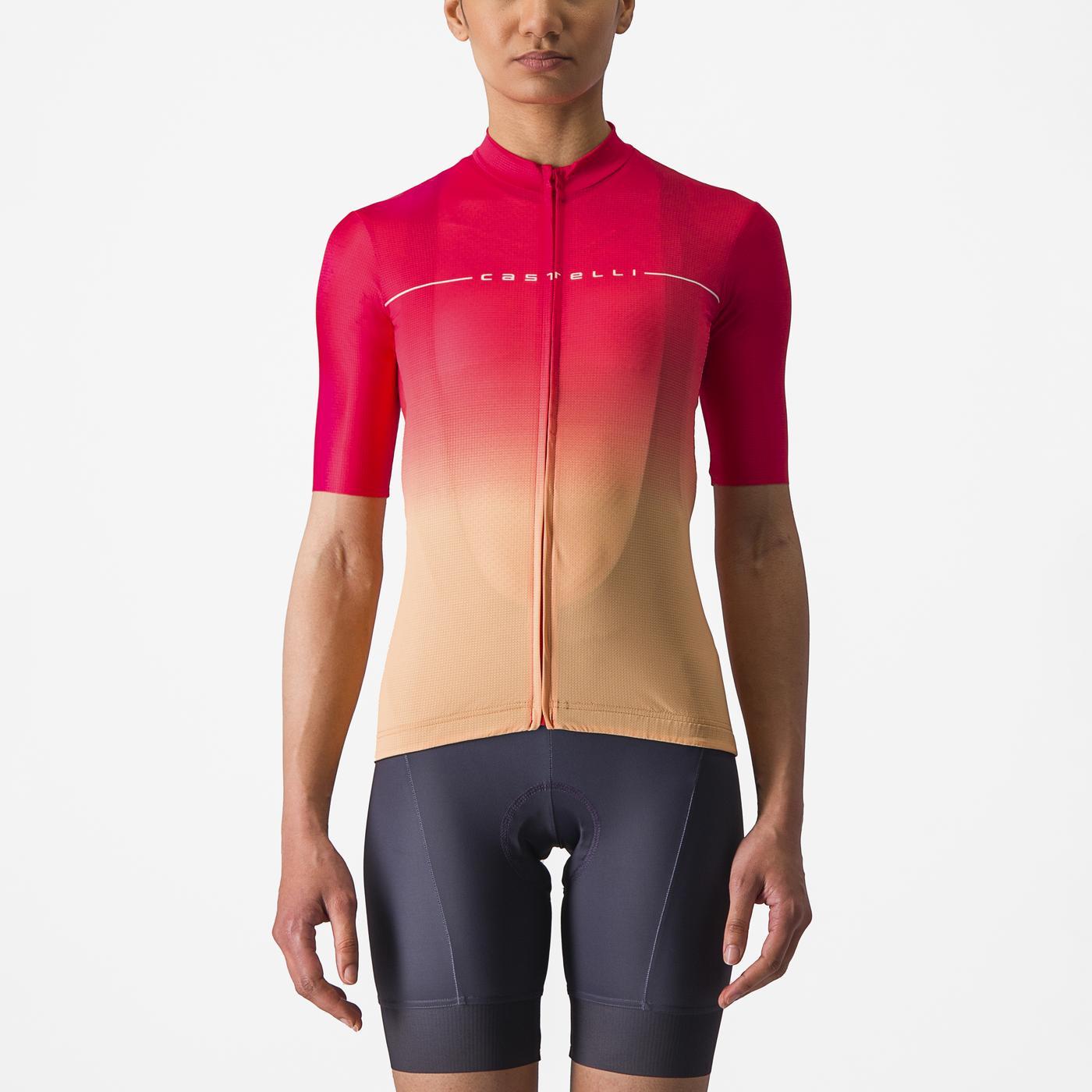 Maglia a manica corta Donna CASTELLI SALITA Rosa/Arancione
