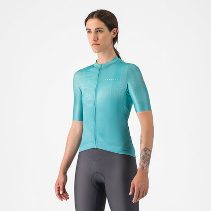 Maglia CASTELLI FANTASIA Donna Maniche Corte Turchese
