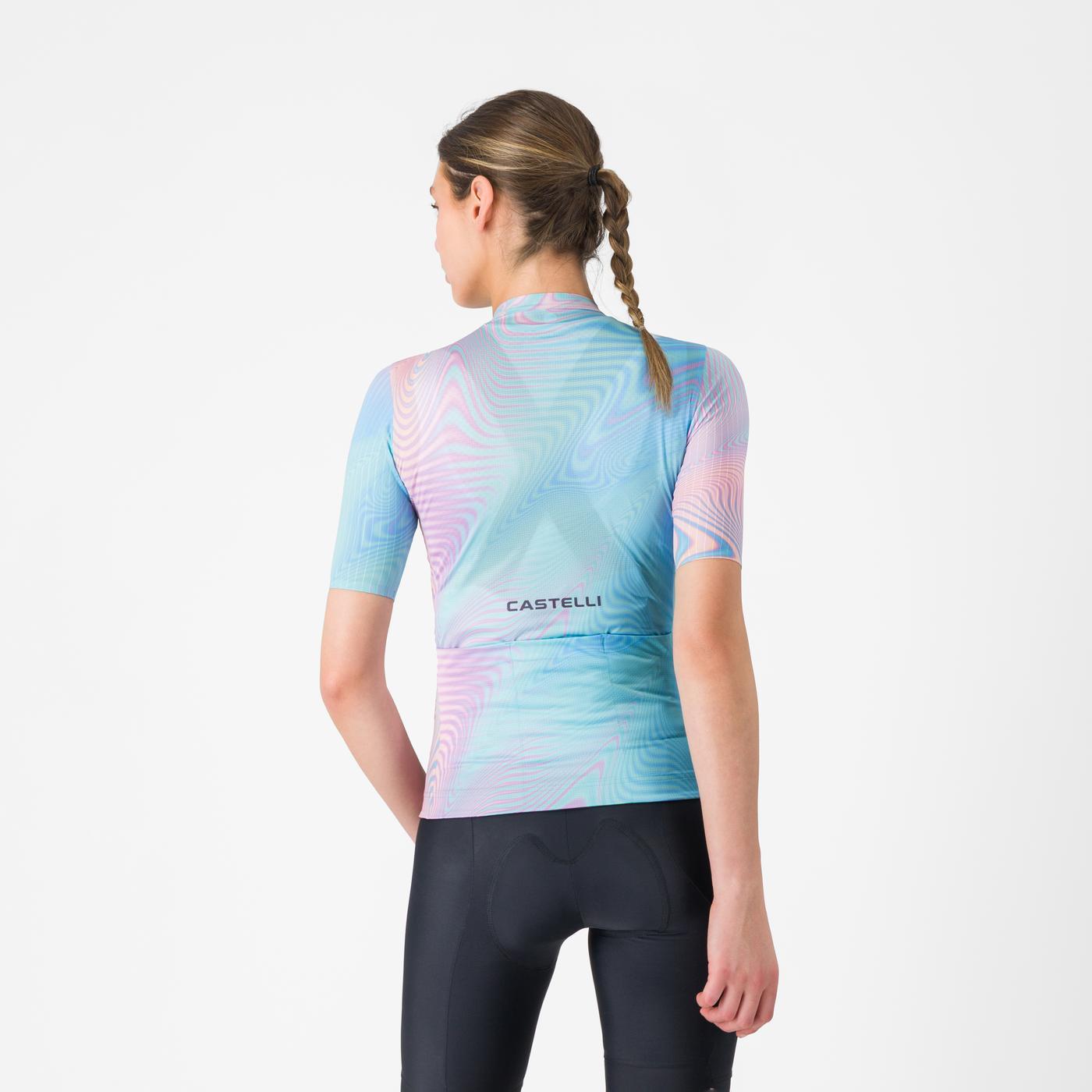 Maglia a maniche corte CASTELLI COSMIC VORTEX Donna Blu/Rosa