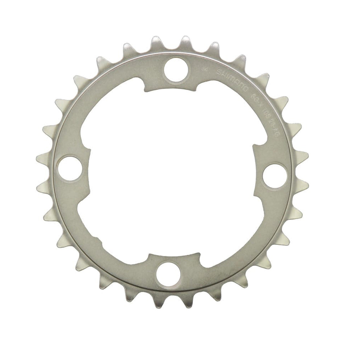 Corona interna SHIMANO XTR M985 10 velocità, 4 fori, 88 mm — vista della corona su sfondo bianco