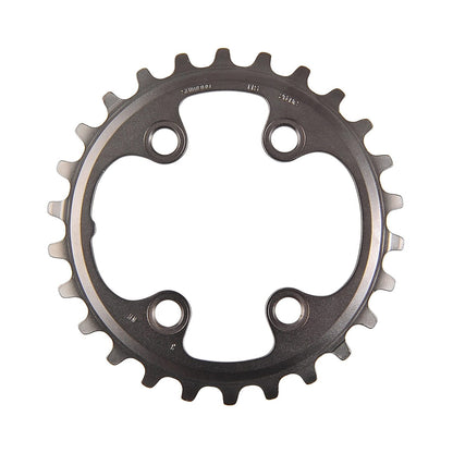 Corona interna SHIMANO XT M8000 11 velocità per guarnitura doppia, 4 fori, 64 mm — vista della corona su sfondo bianco