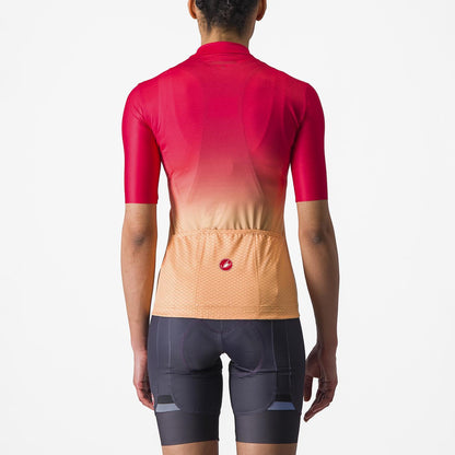 Maglia CASTELLI SALITA Donna Maniche Corte Rosa/Arancione