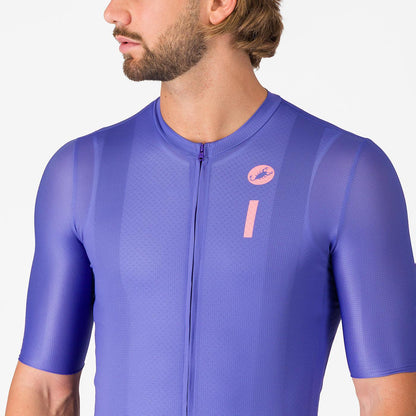 Maillot CASTELLI DRITTONE LOGO Maniche Corte Viola