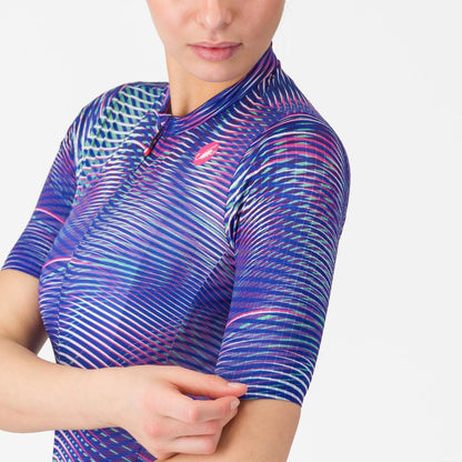 Maglia CASTELLI COSMIC VORTEX Donna Maniche Corte Viola