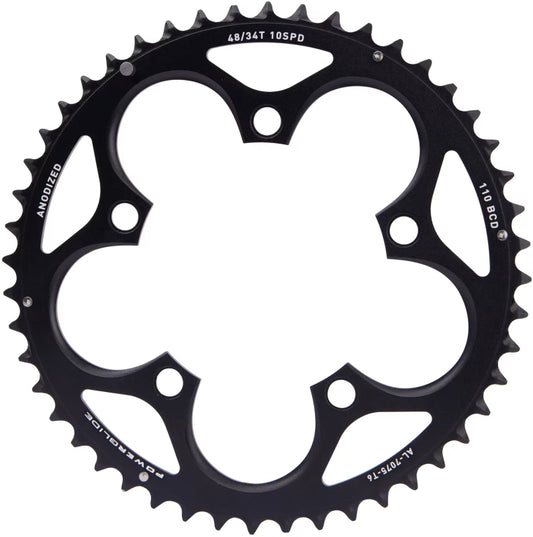 Corona esterna 10 velocità SRAM Road 110 BCD GXP L-PIN in alluminio nero