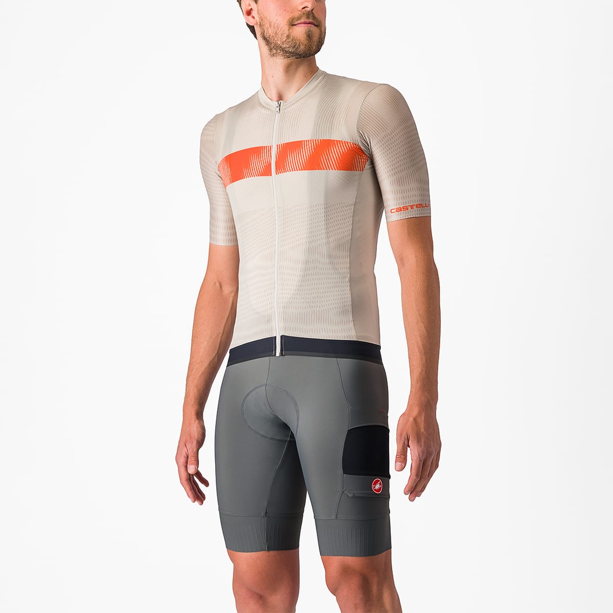 Maglia CASTELLI UNLIMITED ENDURANCE manica corta Grigia/Arancione