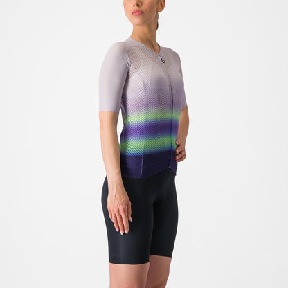 Maglia CASTELLI CLIMBER'S 4.0 W Donna Maniche Corte Viola/Verde