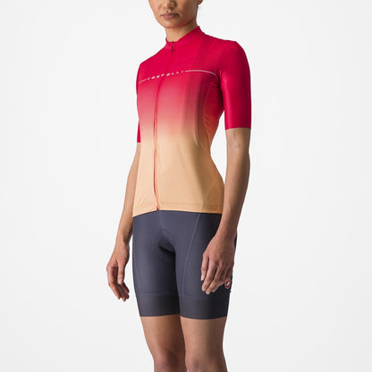 Maglia CASTELLI SALITA Donna Maniche Corte Rosa/Arancione
