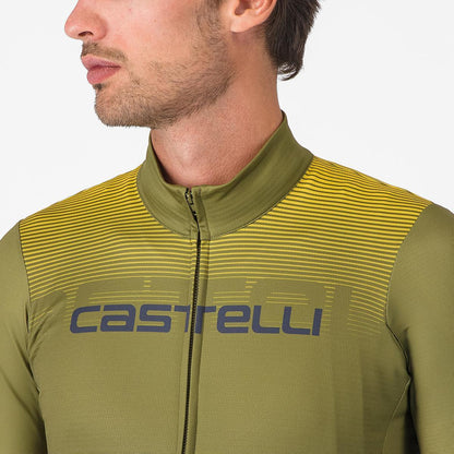 Maglia CASTELLLI APICE THERMAL Maniche Lunghe Blu/Mango Mojito