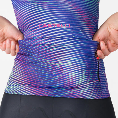 Maglia CASTELLI COSMIC VORTEX Donna Maniche Corte Viola