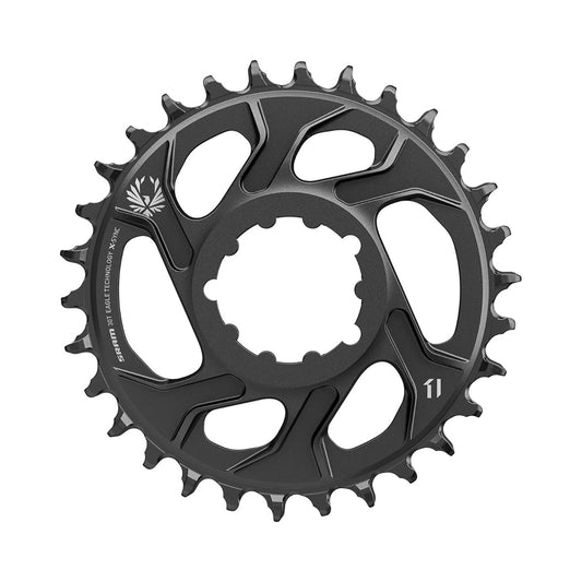 Corona monocorona SRAM EAGLE X-SYNC 2 12 velocità Direct Mount offset 6 mm in alluminio nera — vista della corona su sfondo bianco