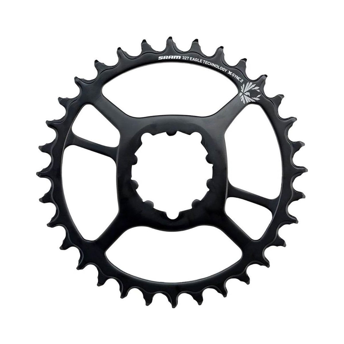 Corona monocorona SRAM EAGLE X-SYNC 2 BOOST 11/12 velocità Direct Mount offset 3 mm in acciaio nera — vista della corona su sfondo bianco