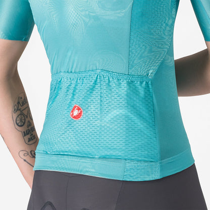Maglia CASTELLI FANTASIA Donna Maniche Corte Turchese
