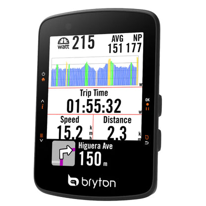 Ciclocomputer GPS BRYTON RIDER 550 E — schermata dei dati del percorso