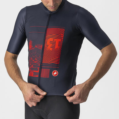 Maglia CASTELLI 13 SCREEN Maniche Corte Blu/Rosso