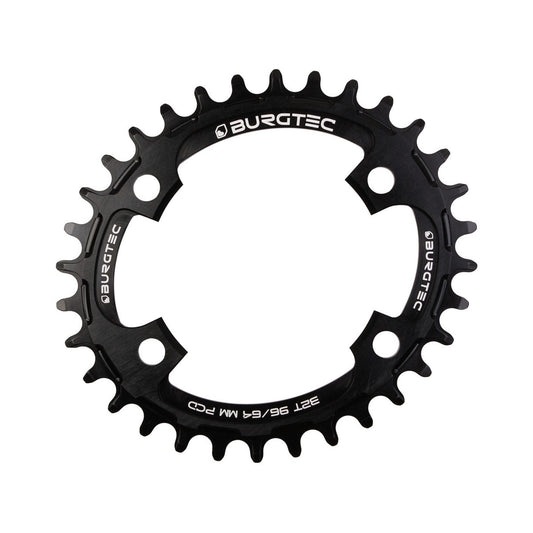 Plateau Mono BURGTEC THICK THIN OVAL 10/11/12V Narrow Wide 4 Trous 64/96mm Noir — vue du plateau sur fond blanc
