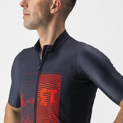 Maglia CASTELLI 13 SCREEN Maniche Corte Blu/Rosso
