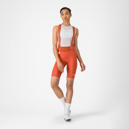 Pantaloncino con Bretelle CASTELLI ESPRESSO 2 W DT Donna Paprika