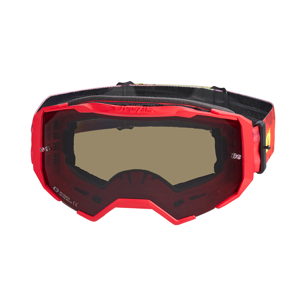Maschera O'NEAL B-22 PAINT Rosso/Giallo Fluo