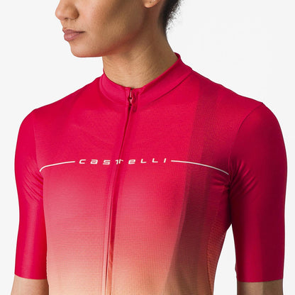 Maglia CASTELLI SALITA Donna Maniche Corte Rosa/Arancione