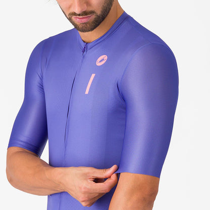 Maillot CASTELLI DRITTONE LOGO Maniche Corte Viola