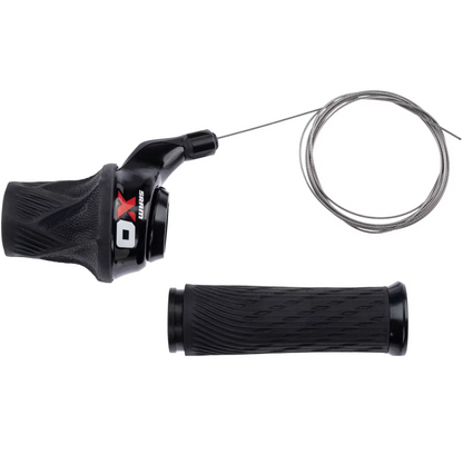 Comando cambio rotante sinistro SRAM X0 Grip Shift 2V nero/rosso