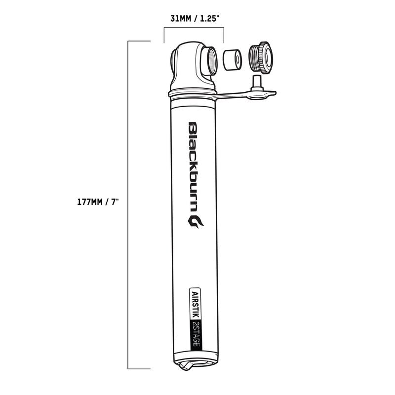 Pompa a mano BLACKBURN AIRSTIK 2STAGE Argento