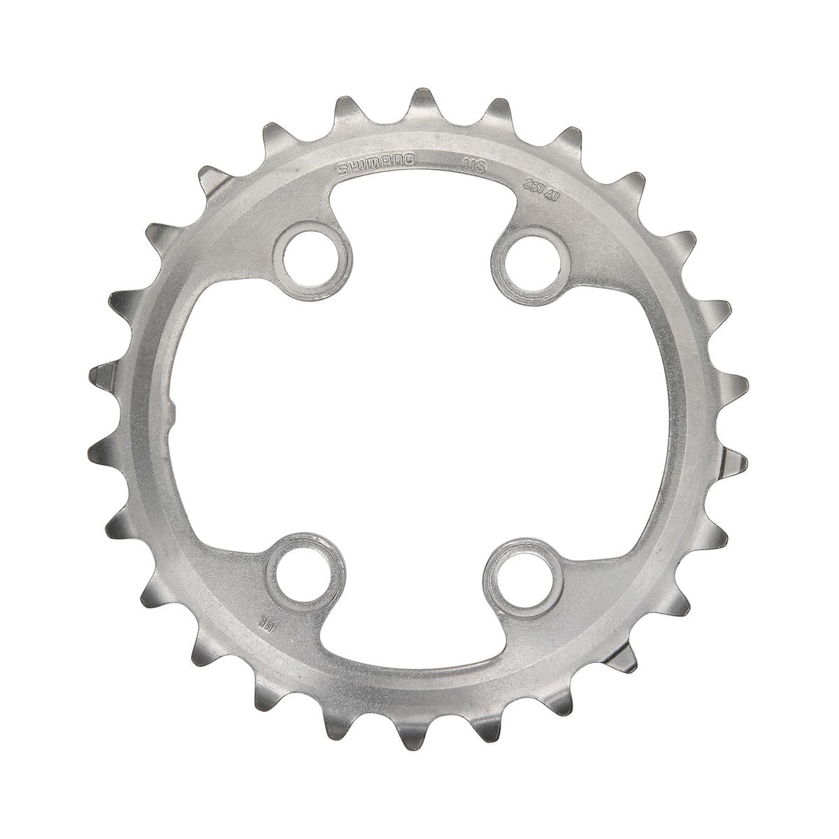 Corona interna SHIMANO XTR M9000/M9020 11 velocità per guarnitura doppia, 4 fori, 64 mm — vista della corona su sfondo bianco