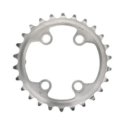 Corona interna SHIMANO XTR M9000/M9020 11 velocità per guarnitura doppia, 4 fori, 64 mm — vista della corona su sfondo bianco