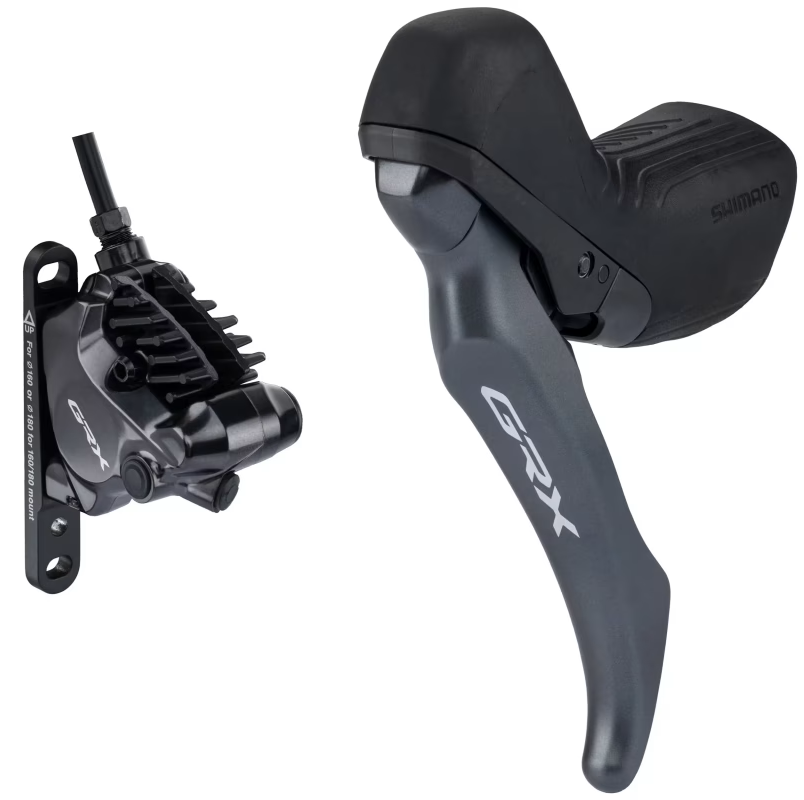 Leva sinistra monocorona e pinza anteriore SHIMANO GRX BL-RX820 + BR-RX820 Flat Mount