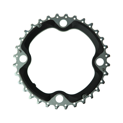Corona intermedia SHIMANO XT M780/M770 10 velocità, 4 fori, 104 mm — vista della corona su sfondo bianco