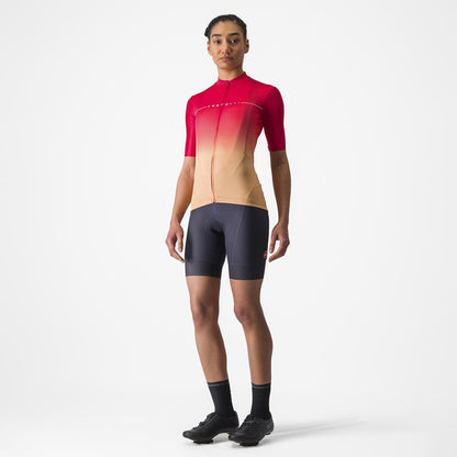 Maglia CASTELLI SALITA Donna Maniche Corte Rosa/Arancione