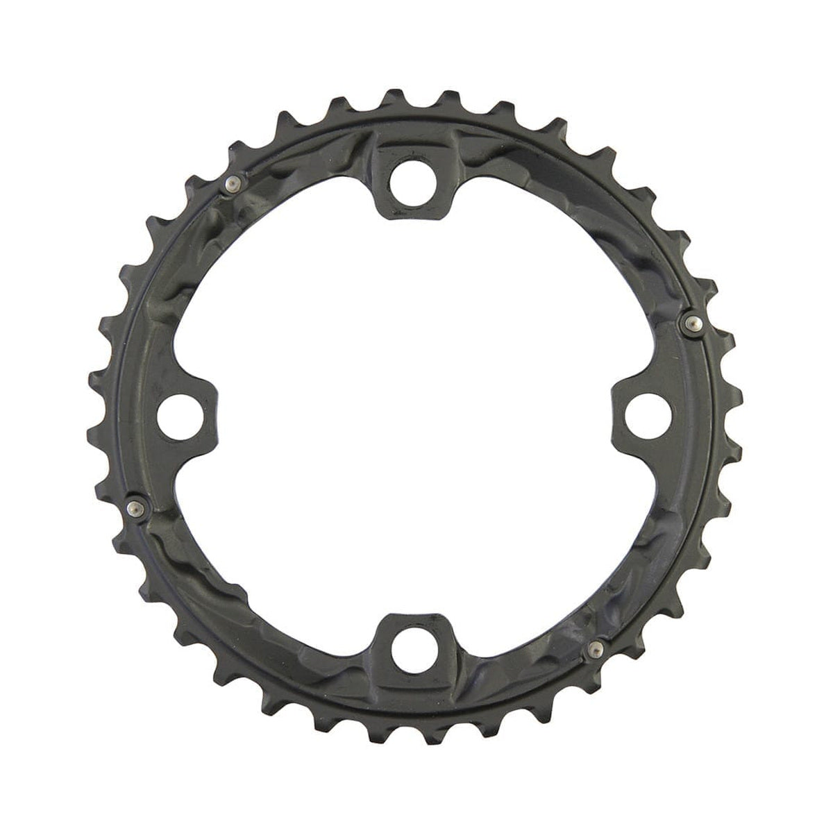 Corona intermedia SHIMANO XT T781/T670 10 velocità, 4 fori, 104 mm — vista della corona su sfondo bianco