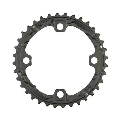 Corona intermedia SHIMANO XT T781/T670 10 velocità, 4 fori, 104 mm — vista della corona su sfondo bianco