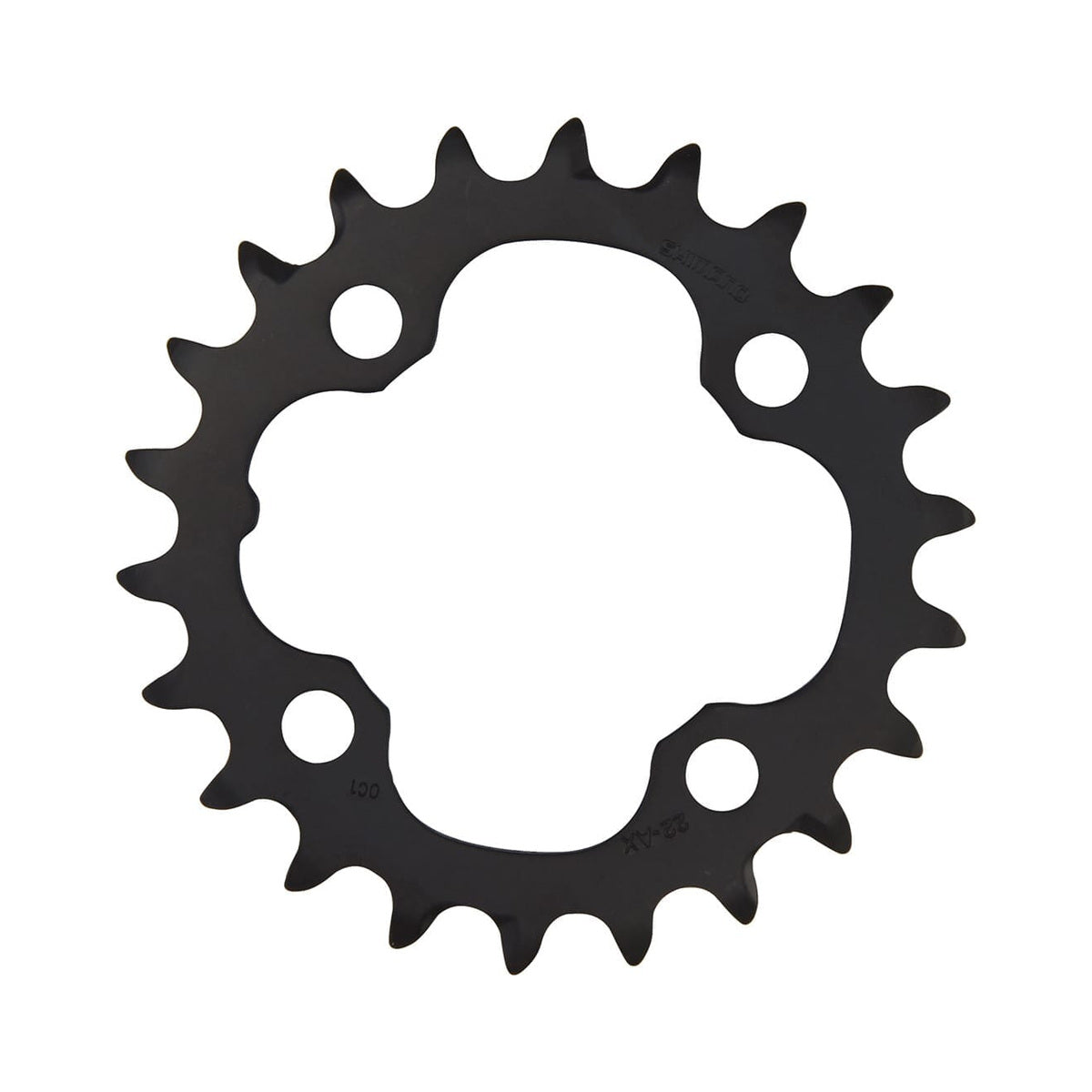 Corona interna SHIMANO ALIVIO M4050 9 velocità, 4 fori, 64 mm — vista della corona su sfondo bianco