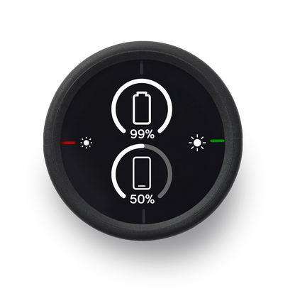 Ciclocomputer GPS BEELINE VELO 2 — schermata della batteria e della luminosità