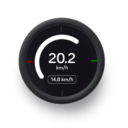 Ciclocomputer GPS BEELINE VELO 2 — schermata della velocità e della velocità media