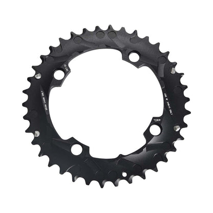 Corona esterna SRAM MTB 104BCD 10 velocità, 4 fori, 104 mm — vista della corona su sfondo bianco