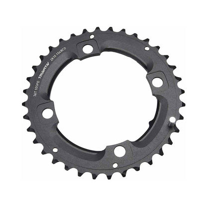 Corona esterna SRAM MTB 104BCD 10 velocità, 4 fori, 104 mm, perno lungo — vista della corona su sfondo bianco