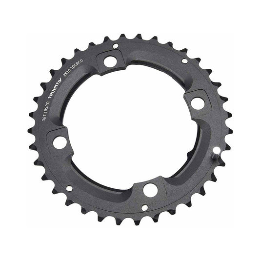Plateau Extérieur SRAM MTB 104BCD 10V 4 Trous 104mm Long Pin — vue du plateau sur fond blanc