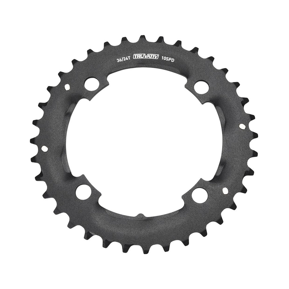 Corona esterna SRAM MTB 104BCD SPECIALIZED 10 velocità, 4 fori, 104 mm — vista della corona su sfondo bianco